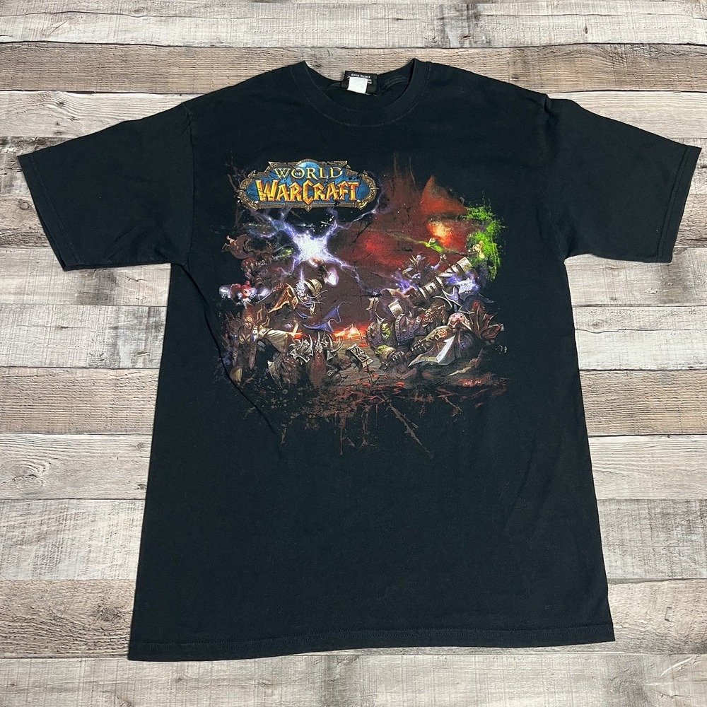 World Of Warcraft Shirt Size Medium Black 2006 Y2K Video Game Promo Blizzard